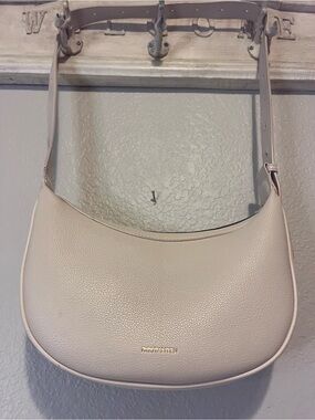 BOSTANTEN Minimalist Off-White Half-Moon Hobo Bag